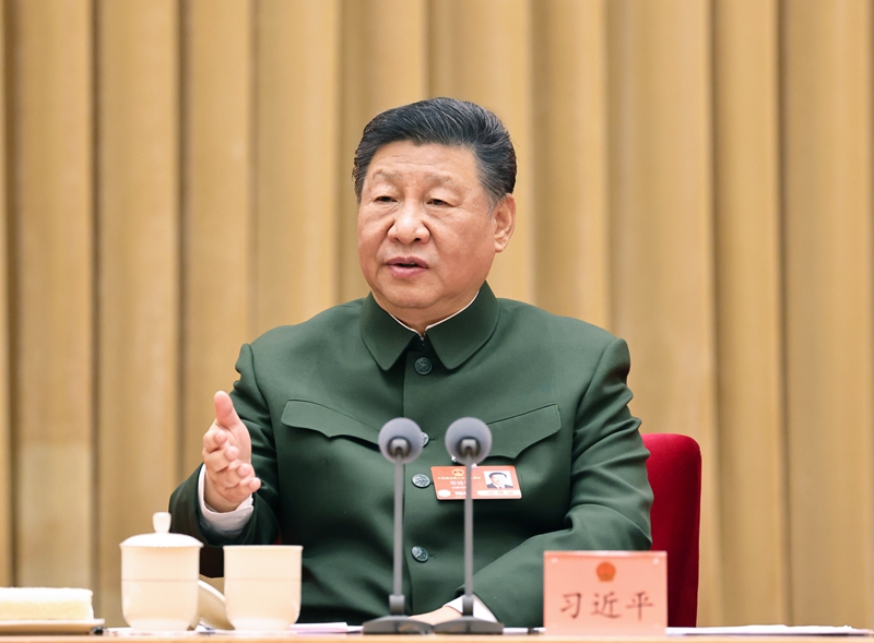 习近平在出席解放军和武警部队代表团全体会议时强调：落实高质量发展要求 实现我军建设“十四五”规划圆满收官.jpg